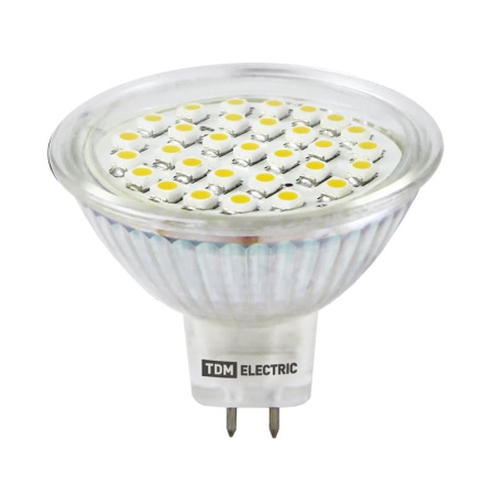 Лампа светодиодная направл.света LED GU5,3 120гр. 7Вт, 230В, 4000К, матовая,  хол. белый свет MR16