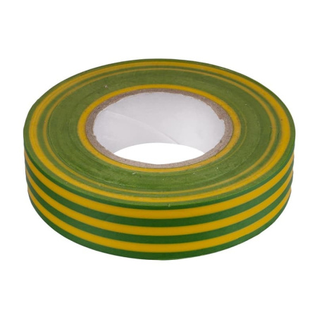 Изолента ПВХ, желто-зеленый, 19 мм х 20 м