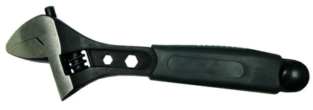 Ключ разводной CrV Профи 200 мм, пластиковая ручка, шкала 90012