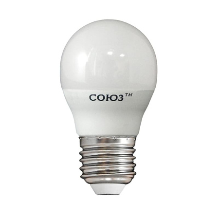 Лампа светодиодная LED E27, шар G45, 8Вт, 230В, 4000К, хол. белый свет