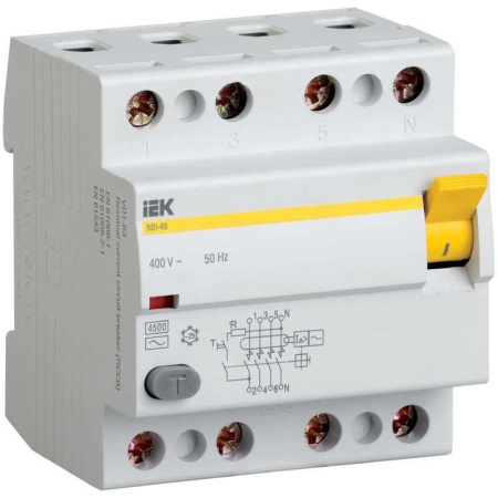 Автоматический выключатель дифференциального тока IEK ВД1-63 63А 30мА