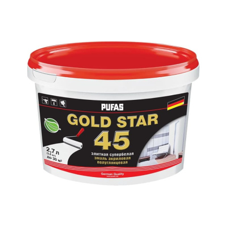 Краска в/д для стен и потолков GOLD STAR 45 (2,7 л)