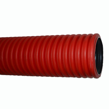 Труба гофрированная двухстенная SN6 для кабельной канализации d=63мм IP65 красная (бухта-50п.м)