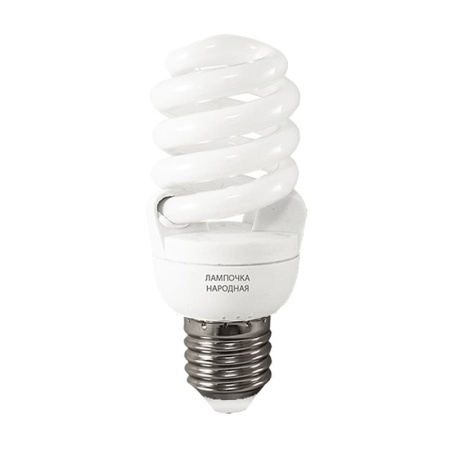 Лампа КЛЛ спираль Е27, 15Вт, 230В, 2700К, тепл. белый свет (42х103 мм)