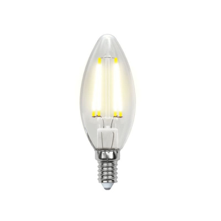 Лампа филаментная LED E14, свеча С35, 6Вт, 230В, 4000К, холод. белый свет