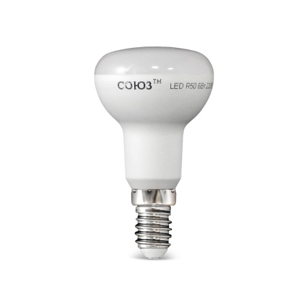 Лампа светодиодная направ. света LED E14, 6Вт, 230В, 120гр. 4000К, хол. белый свет, зеркальная (R50)