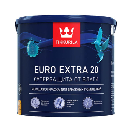 Краска в/д для влажных помещений EURO EXTRA 20 A (2,7 л)