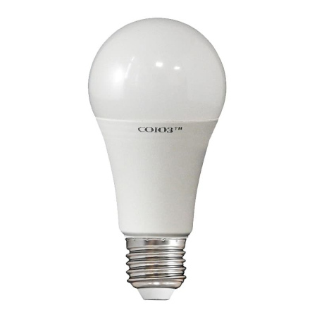 Лампа светодиодная LED E27, груша А60, 14Вт, 230В, 6500К, хол. дневной свет