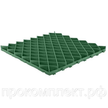 Решетка газонная РГ-60.60.4 пластиковая зеленая (600х600х40)